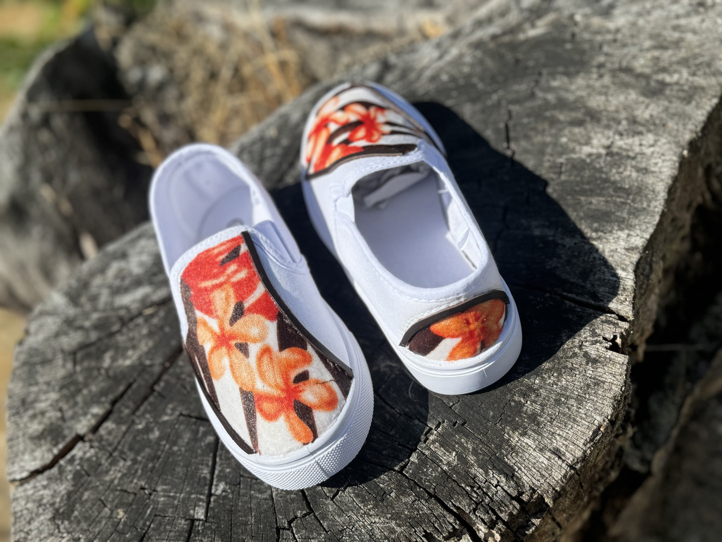 Custom Slip-On Orange & Brown Poly Design RTS