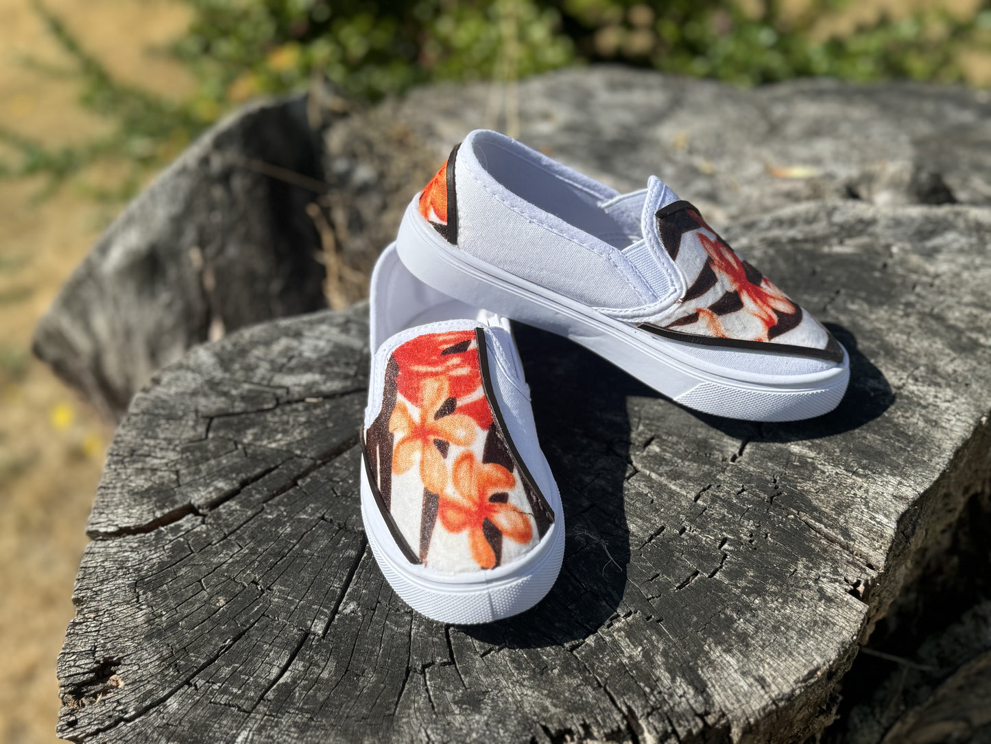 Custom Slip-On Orange & Brown Poly Design RTS