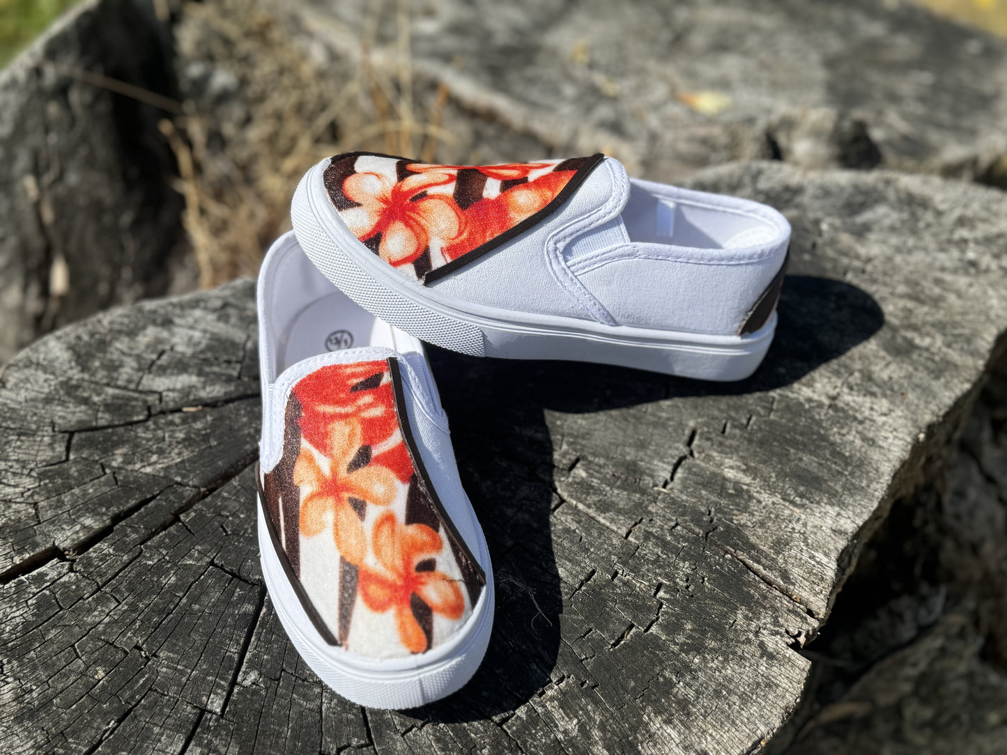 Custom Slip-On Orange & Brown Poly Design RTS