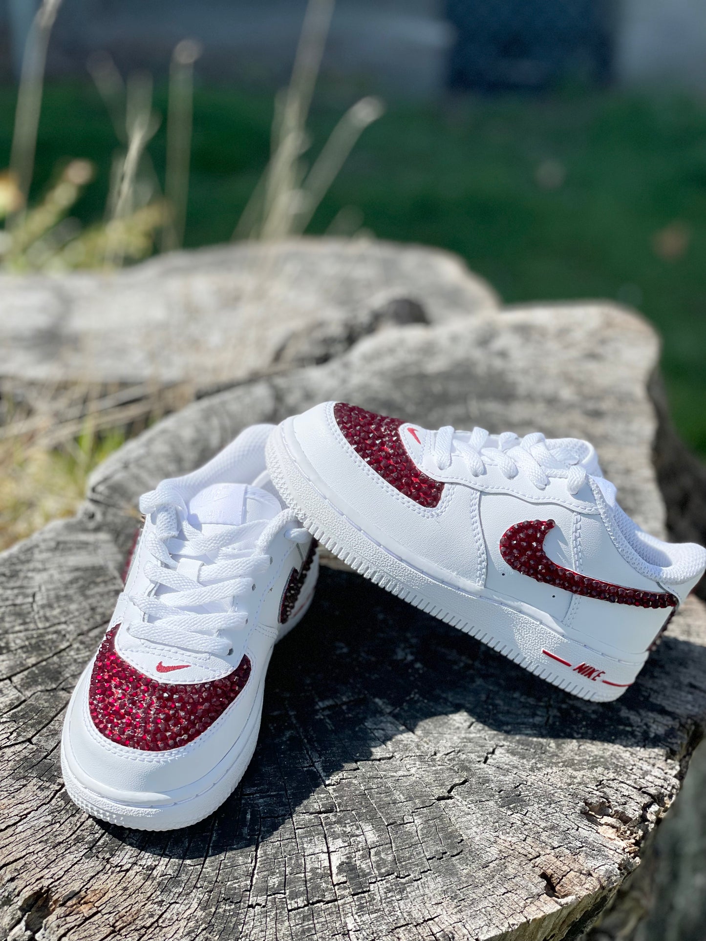 Custom Air Force 1 Ruby Red Designs RTS