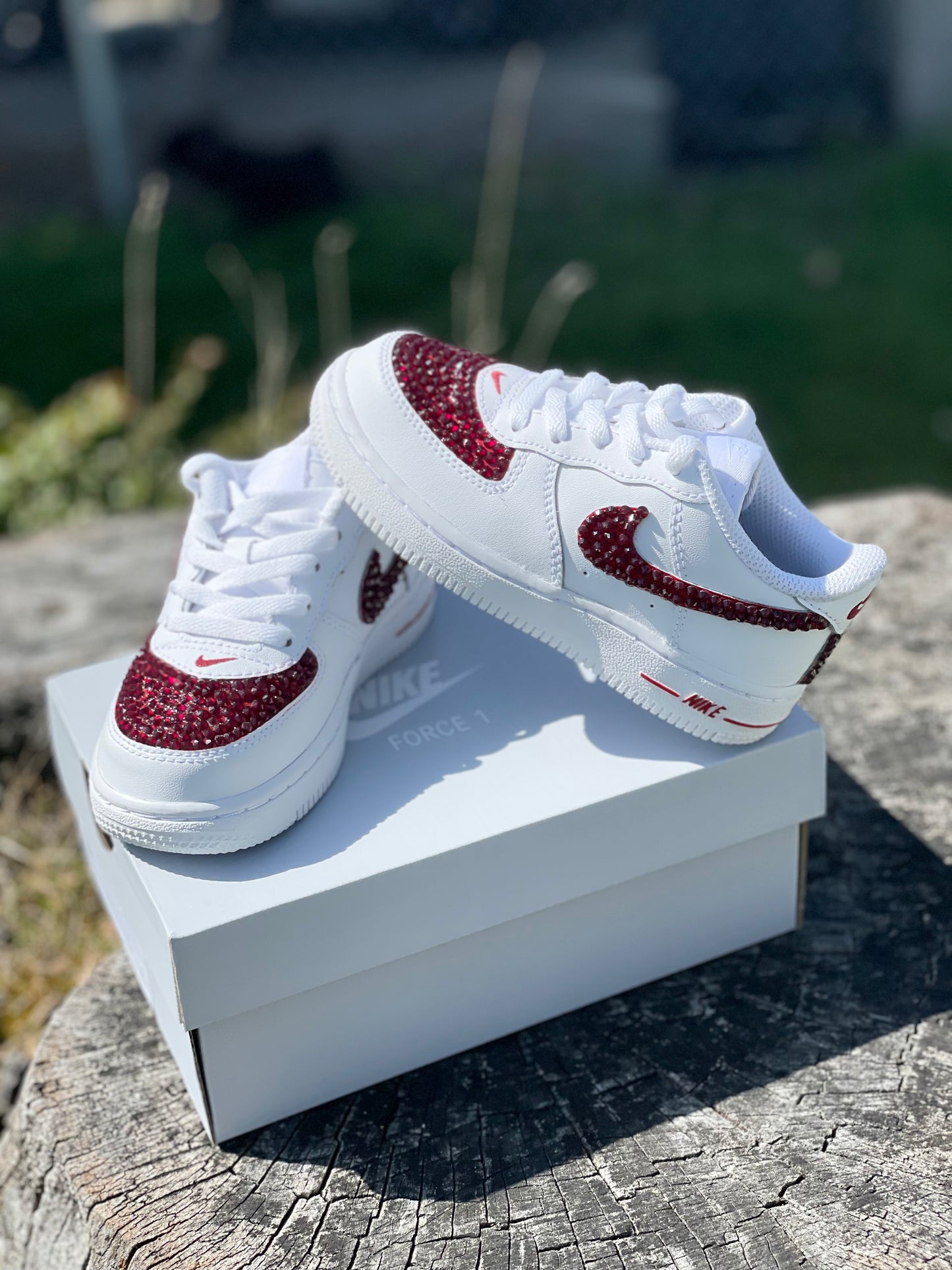 Custom Air Force 1 Ruby Red Designs RTS