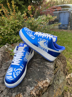 AF1 Blue/White Metallic Tribal #20 Size 12M