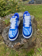 AF1 Blue/White Metallic Tribal #20 Size 12M