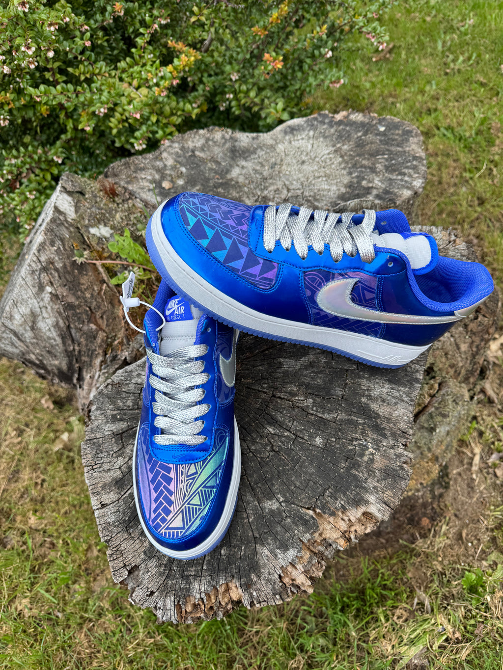 AF1 Blue/Iridescent Tribal #22 Size 12M