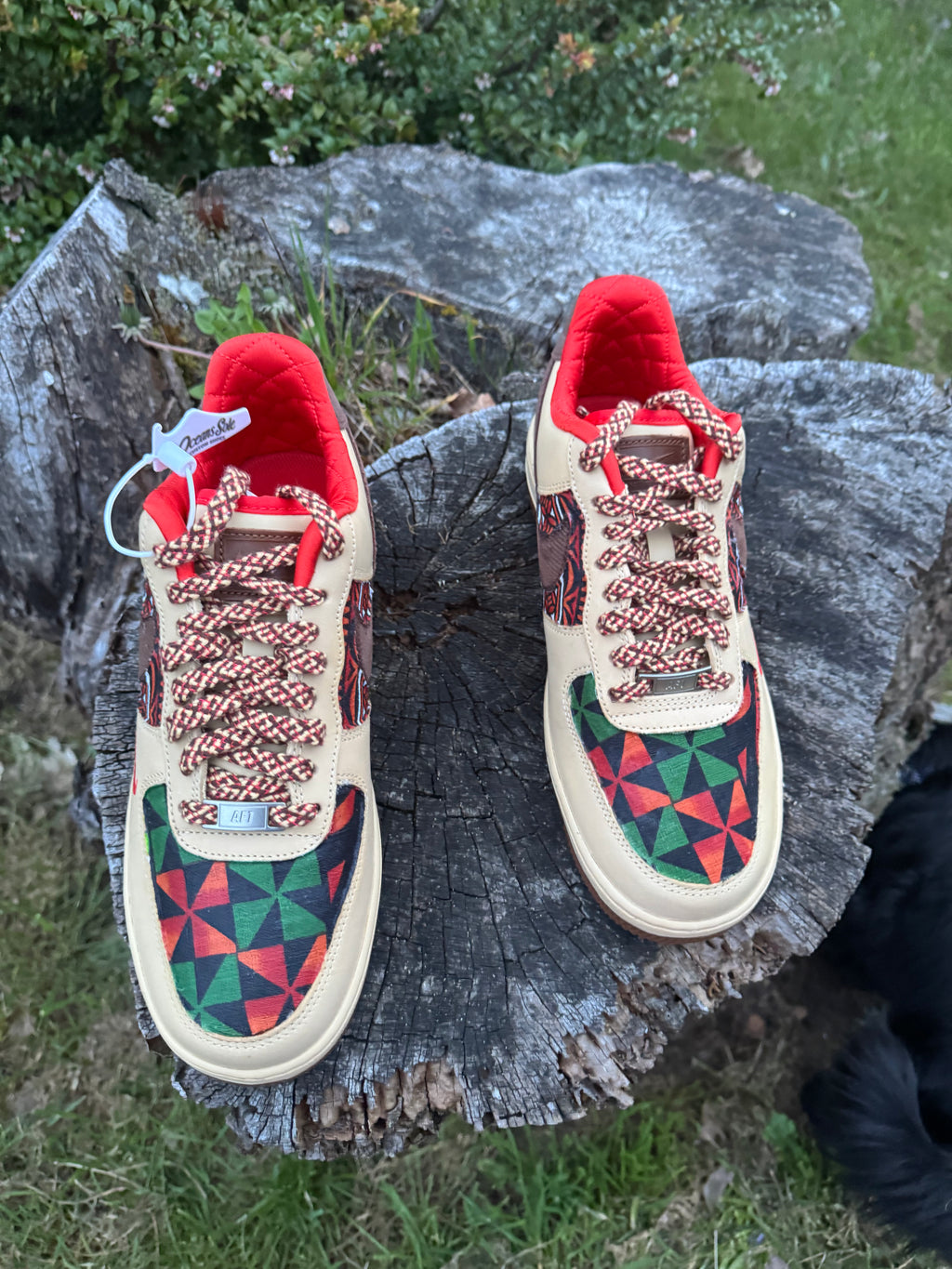 AF1 Brown/Orange Corduroy Tribal #37 Size 8M/9.5W 💗
