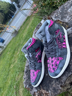 Jordan 1 Mid Pink/Grey Tribal #42 Size 7.5W 💗