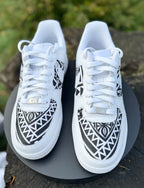 Custom Air Force 1 Mid Adults Black/White Poly Designs