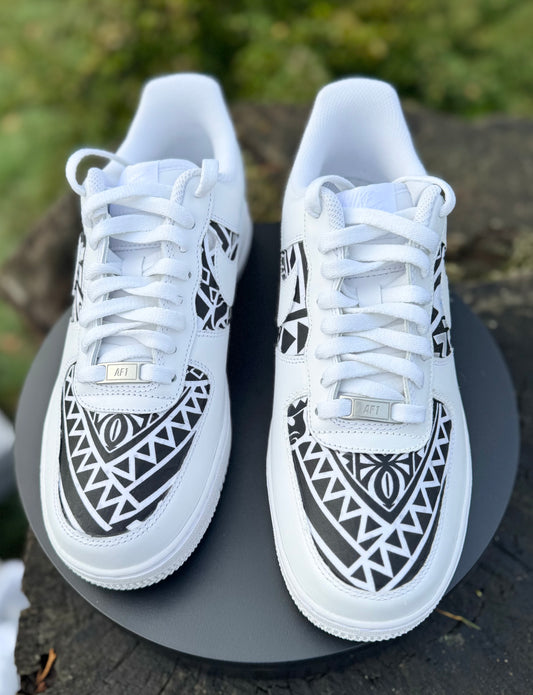 Custom Air Force 1 Adults Black/White Poly Designs