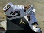 Custom Jordan 1 Mid Brown Tribal Designs RTS