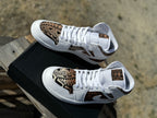 Custom Jordan 1 Mid Brown Tribal Designs RTS