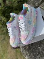 Custom Air Force 1 Pastel LV Ombré w/Fur Designs RTS