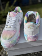 Custom Air Force 1 Pastel LV Ombré w/Fur Designs RTS