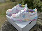 Custom Air Force 1 Pastel LV Ombré w/Fur Designs RTS