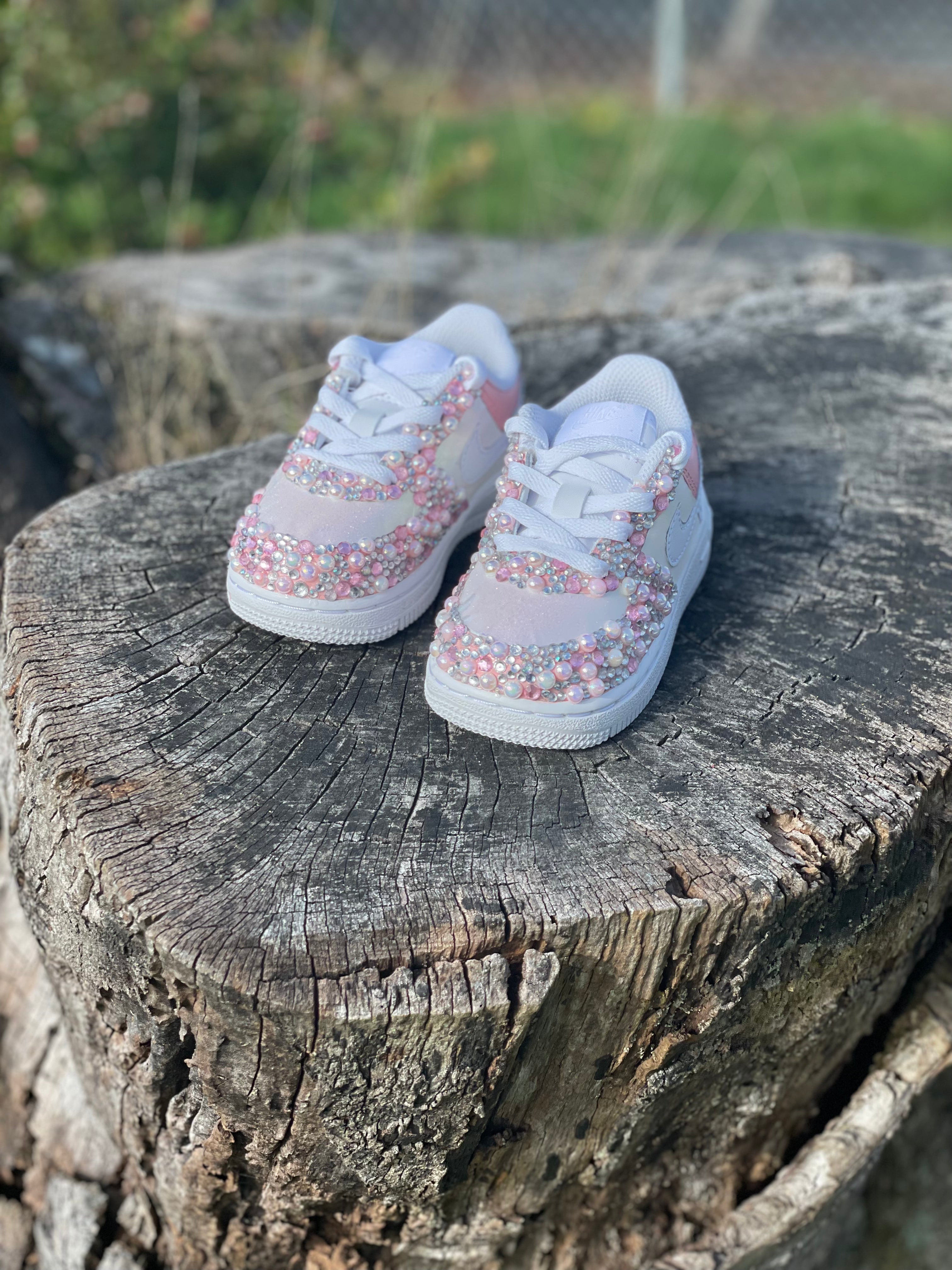 Custom Air Force 1 Pink Pearl Designs RTS Secondary image