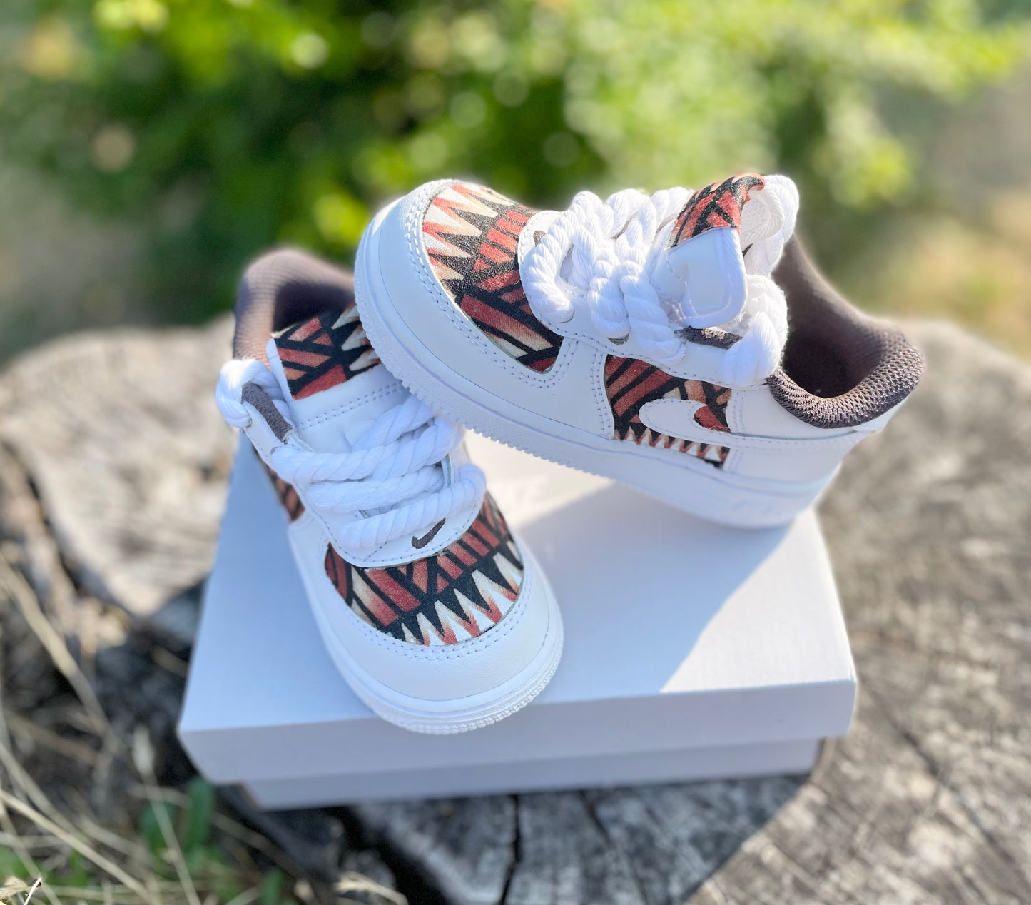 Custom Air Force 1 Brown Poly Designs KIDS 2c-7Y