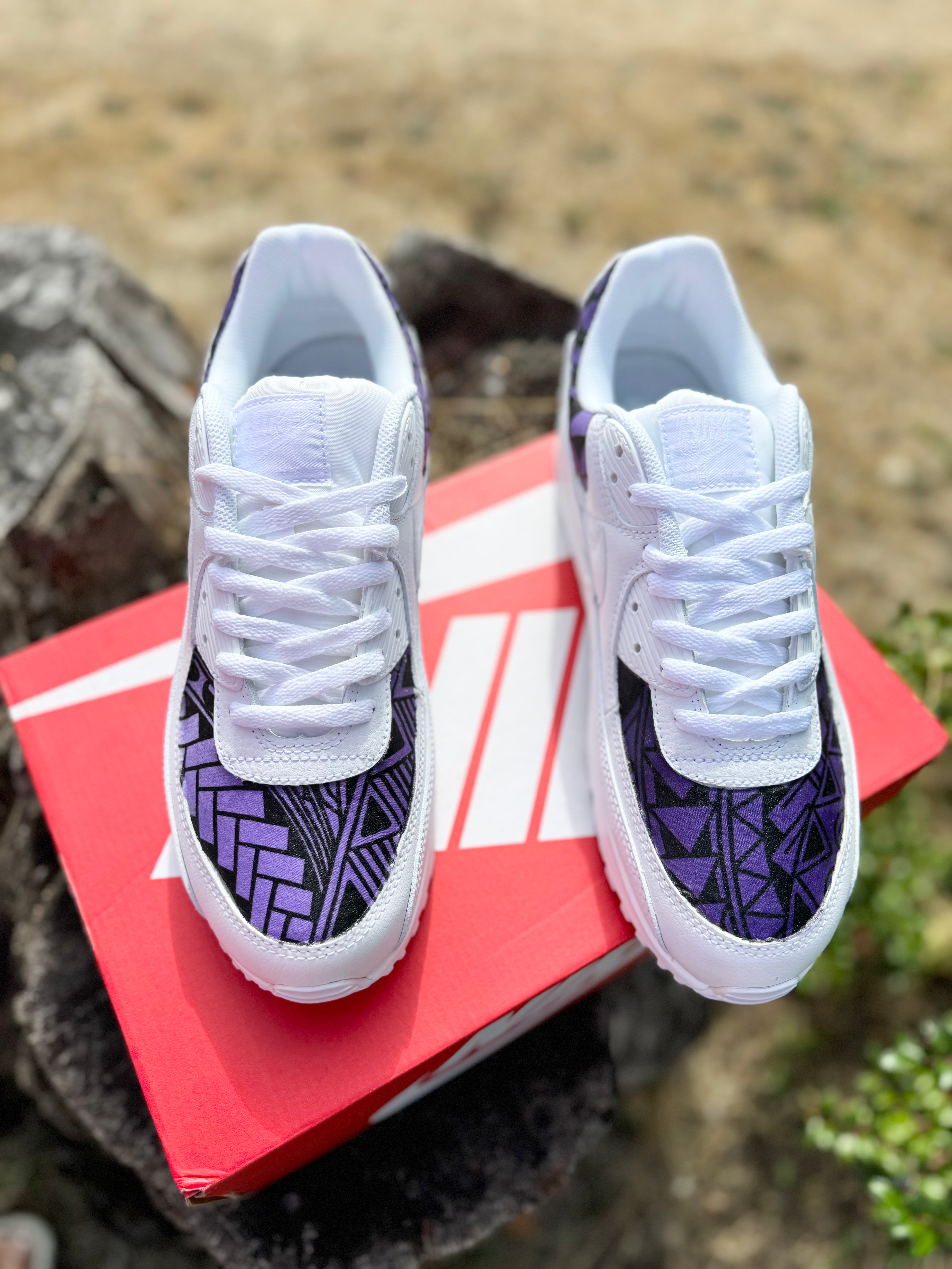 Custom Air Max  Purple Tribal Design RTS Main image