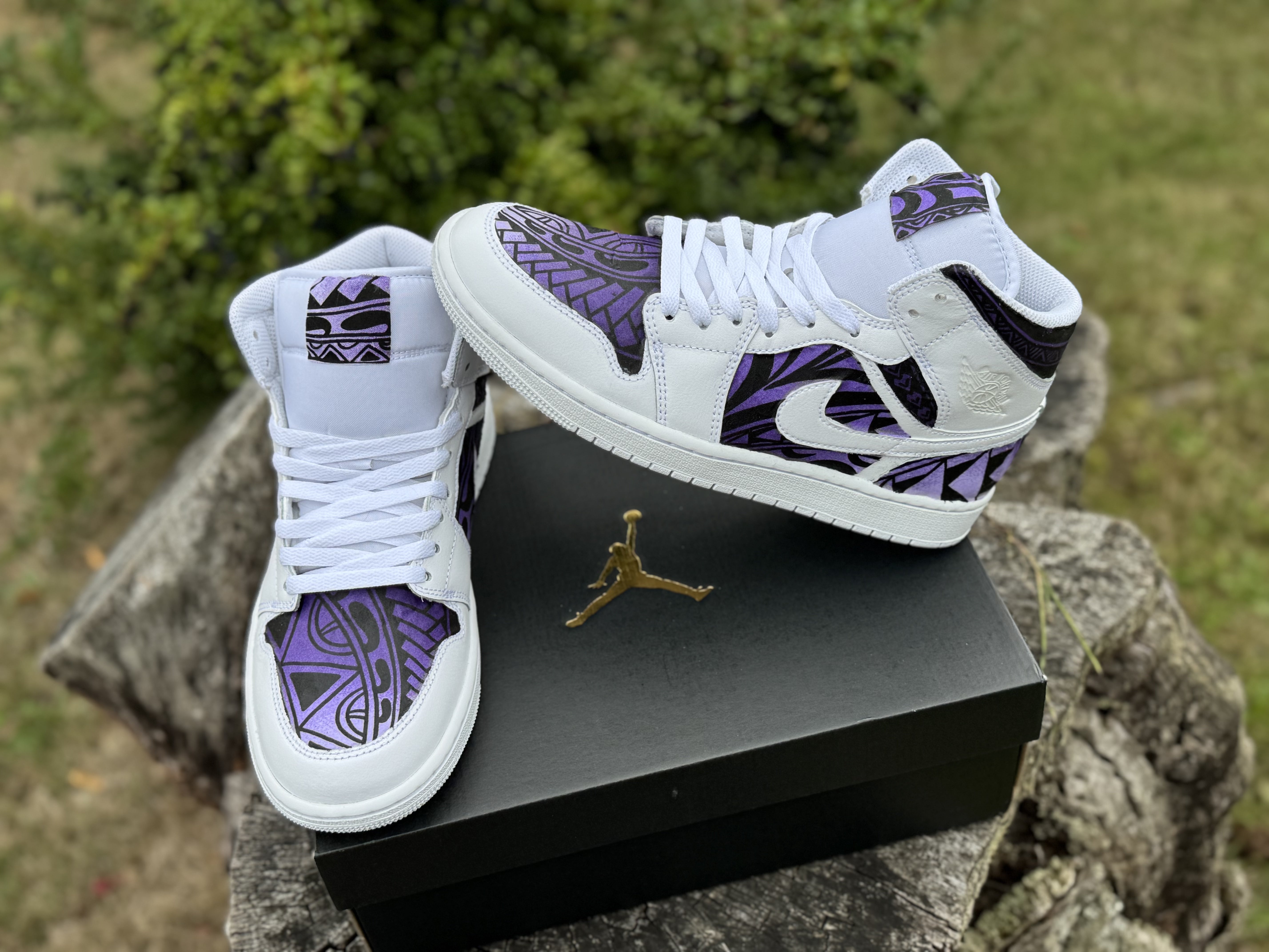 Custom Air Force 1 Adults Purple Poly Designs Main image