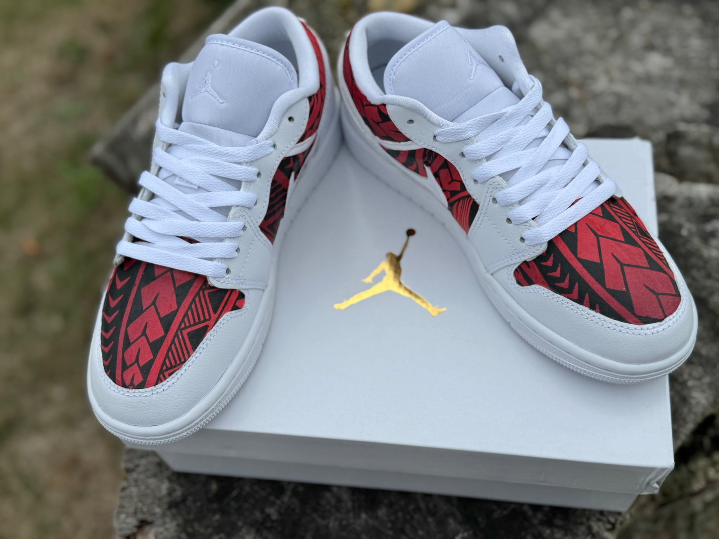 Custom Air Force 1 Mid Adults Red Poly Designs