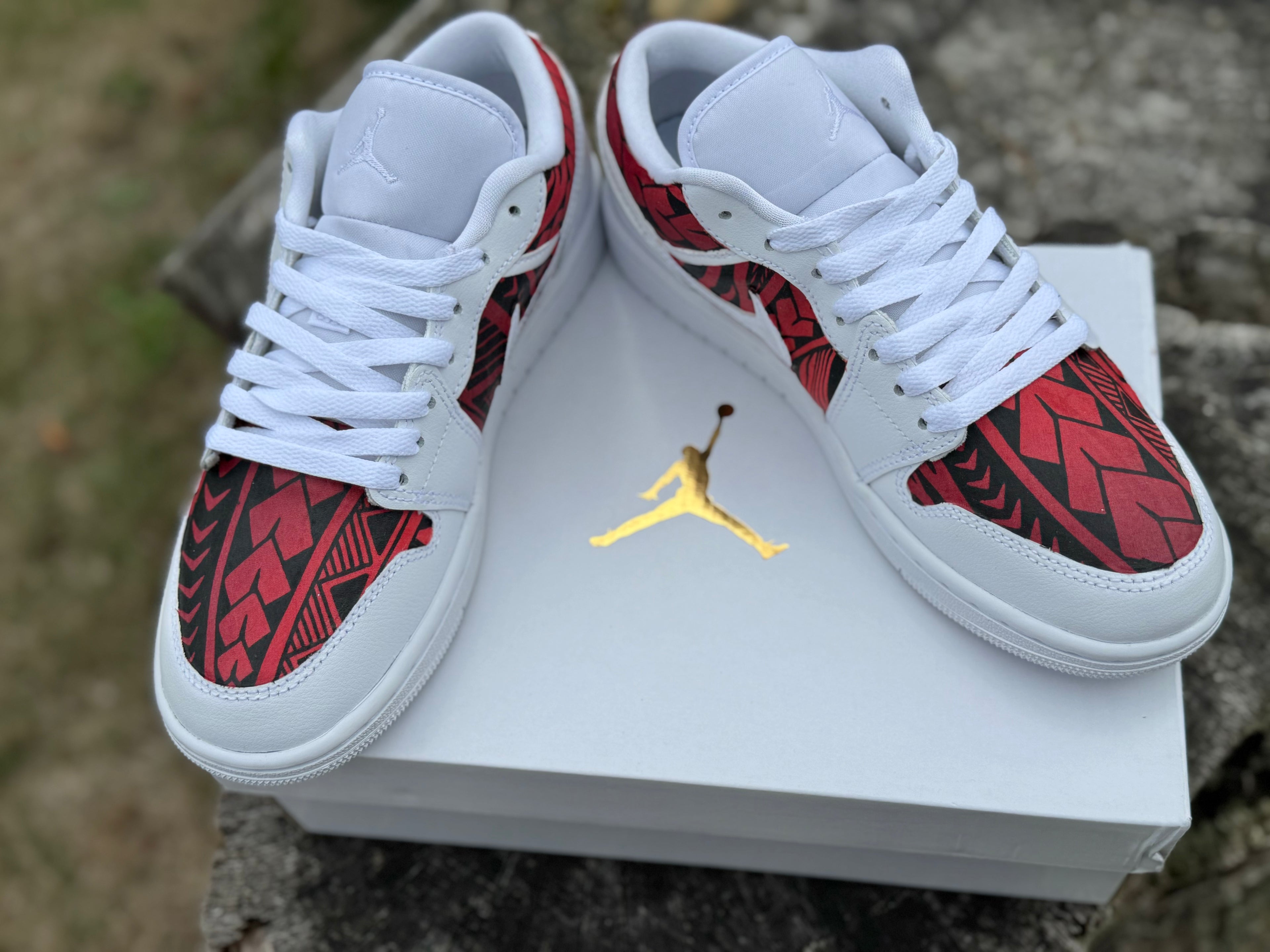 Custom Air Force 1 Adults Red Poly Designs